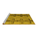 Sideview of Machine Washable Abstract Yellow Modern Rug, wshabs4586yw