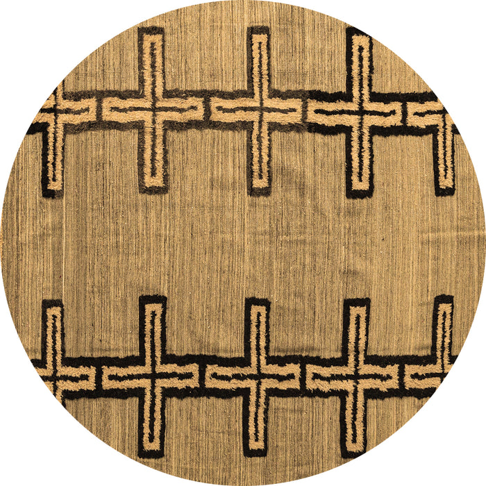 Round Machine Washable Abstract Brown Modern Rug, wshabs4586brn