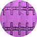 Round Machine Washable Abstract Purple Modern Area Rugs, wshabs4586pur