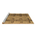 Sideview of Machine Washable Abstract Brown Modern Rug, wshabs4586brn