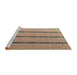 Sideview of Machine Washable Abstract Brown Sugar Brown Rug, wshabs4587