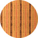 Round Abstract Orange Modern Rug, abs4587org