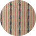 Round Abstract Brown Modern Rug, abs4587