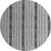 Round Machine Washable Abstract Gray Modern Rug, wshabs4587gry