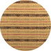 Round Abstract Brown Modern Rug, abs4587brn