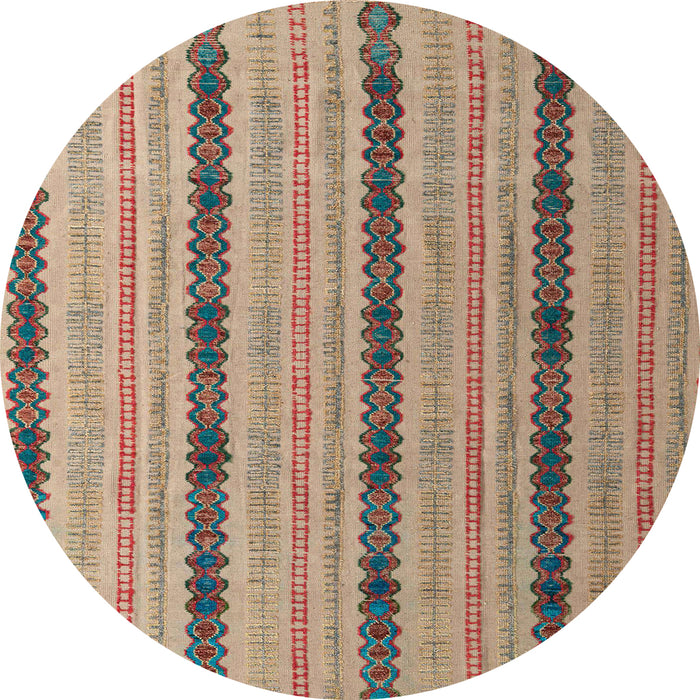 Round Machine Washable Abstract Brown Sugar Brown Rug, wshabs4587