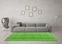 Machine Washable Abstract Green Modern Rug, wshabs4587grn