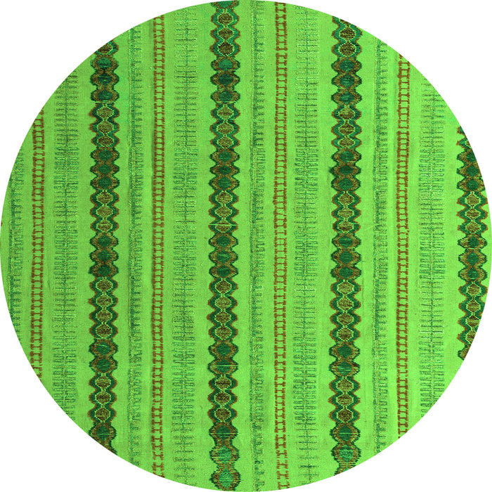 Round Abstract Green Modern Rug, abs4587grn