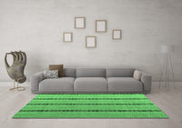 Machine Washable Abstract Emerald Green Modern Rug, wshabs4587emgrn