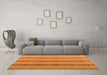 Machine Washable Abstract Orange Modern Area Rugs in a Living Room, wshabs4587org