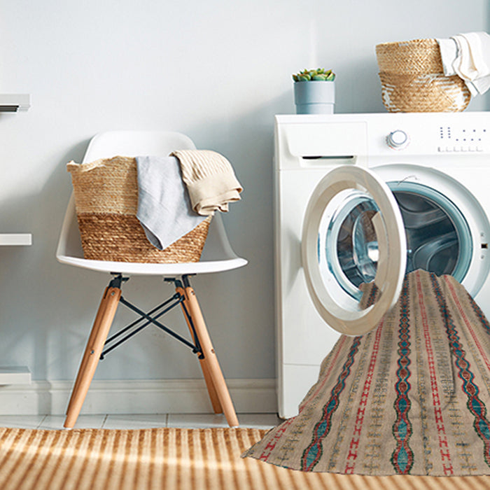 Machine Washable Abstract Brown Sugar Brown Rug in a Washing Machine, wshabs4587