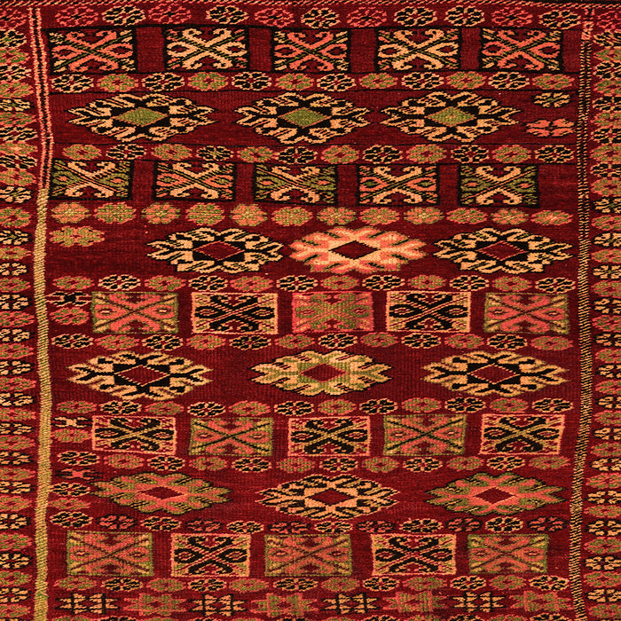 Square Machine Washable Southwestern Orange Country Area Rugs, wshabs4588org