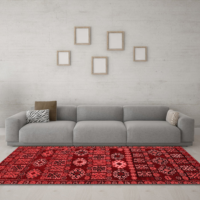 Country Red Washable Rugs