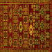 Square Southwestern Yellow Country Rug, abs4588yw