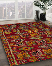 Abstract Light Brown Southwestern Rug, abs4588