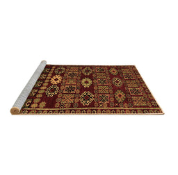 Sideview of Machine Washable Southwestern Brown Country Rug, wshabs4588brn