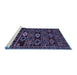 Sideview of Machine Washable Southwestern Blue Country Rug, wshabs4588blu