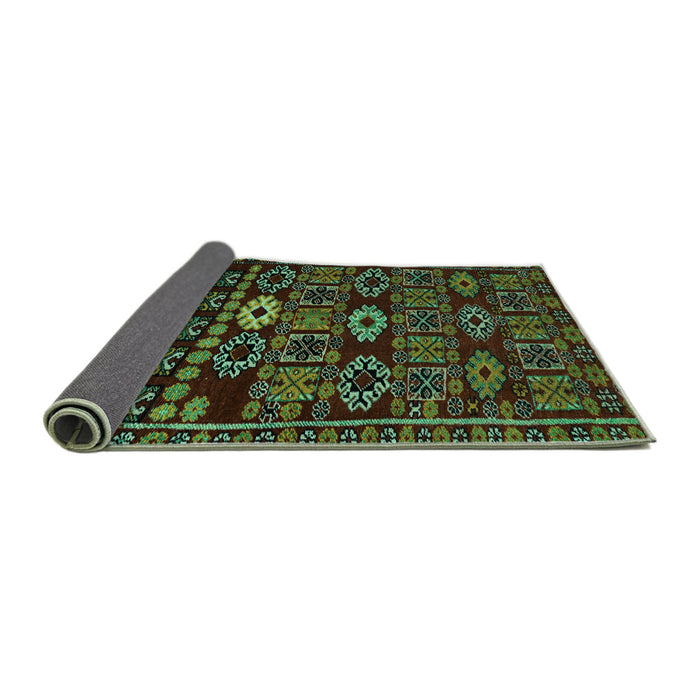Sideview of Southwestern Turquoise Country Rug, abs4588turq
