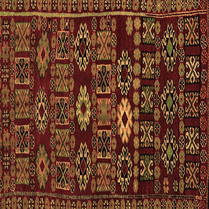 Square Machine Washable Southwestern Brown Country Rug, wshabs4588brn