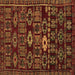 Square Machine Washable Southwestern Brown Country Rug, wshabs4588brn