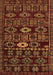 Machine Washable Southwestern Brown Country Rug, wshabs4588brn