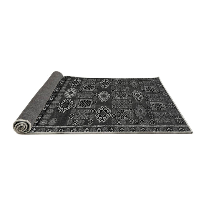 Sideview of Southwestern Gray Country Rug, abs4588gry