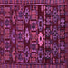 Square Machine Washable Southwestern Purple Country Area Rugs, wshabs4588pur