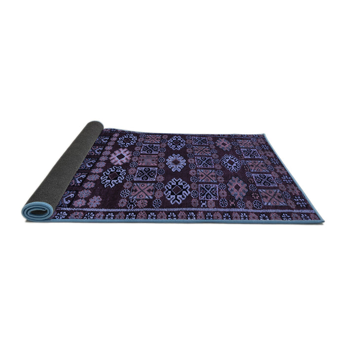 Sideview of Southwestern Blue Country Rug, abs4588blu
