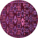 Round Southwestern Purple Country Rug, abs4588pur