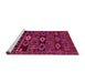 Sideview of Machine Washable Southwestern Pink Country Rug, wshabs4588pnk