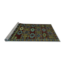 Sideview of Machine Washable Southwestern Light Blue Country Rug, wshabs4588lblu
