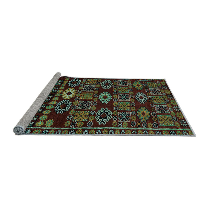 Sideview of Machine Washable Southwestern Light Blue Country Rug, wshabs4588lblu
