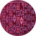 Round Southwestern Pink Country Rug, abs4588pnk