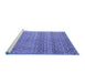 Sideview of Machine Washable Abstract Blue Modern Rug, wshabs4589blu