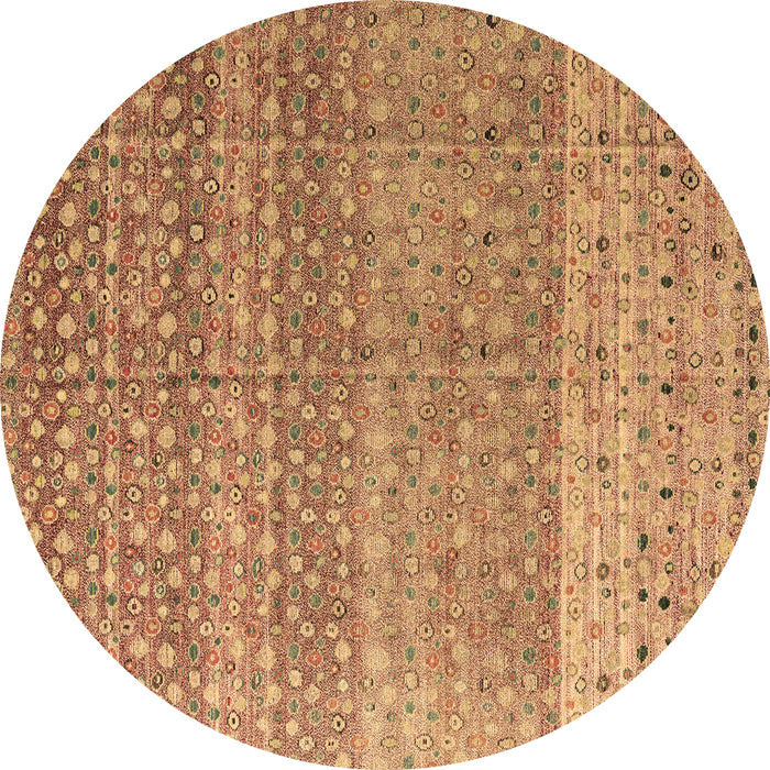 Round Machine Washable Abstract Brown Modern Rug, wshabs4589brn