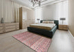 Abstract Daisy Pink Modern Rug in a Bedroom, abs4589