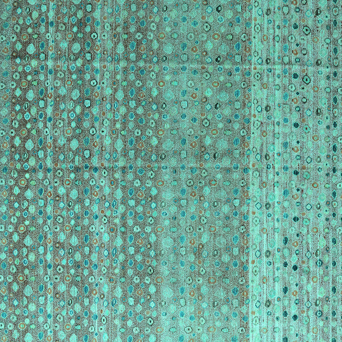 Square Abstract Turquoise Modern Rug, abs4589turq