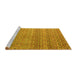 Sideview of Machine Washable Abstract Yellow Modern Rug, wshabs4589yw