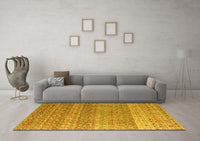 Machine Washable Abstract Yellow Modern Rug, wshabs4589yw