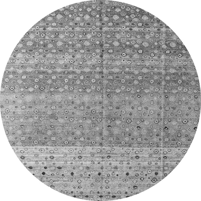 Round Machine Washable Abstract Gray Modern Rug, wshabs4589gry