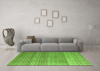 Machine Washable Abstract Green Modern Rug, wshabs4589grn