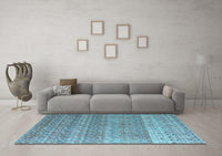 Machine Washable Abstract Light Blue Modern Rug, wshabs4589lblu