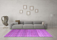 Machine Washable Abstract Purple Modern Rug, wshabs4589pur