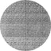 Round Abstract Gray Modern Rug, abs4589gry