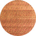 Round Abstract Orange Modern Rug, abs4589org