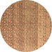 Round Abstract Brown Modern Rug, abs4589brn