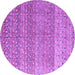 Round Abstract Purple Modern Rug, abs4589pur