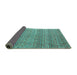 Sideview of Abstract Turquoise Modern Rug, abs4589turq