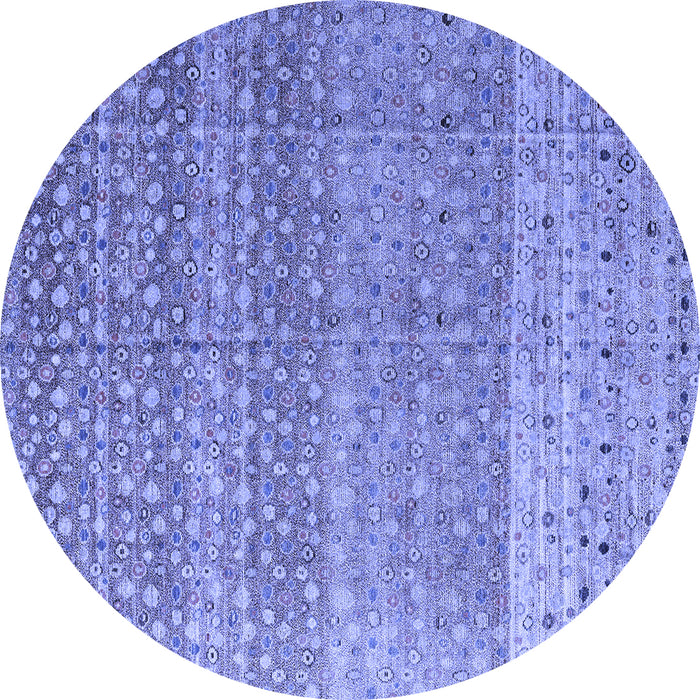 Round Abstract Blue Modern Rug, abs4589blu