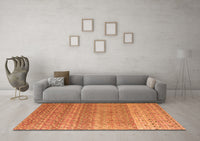 Machine Washable Abstract Orange Modern Rug, wshabs4589org